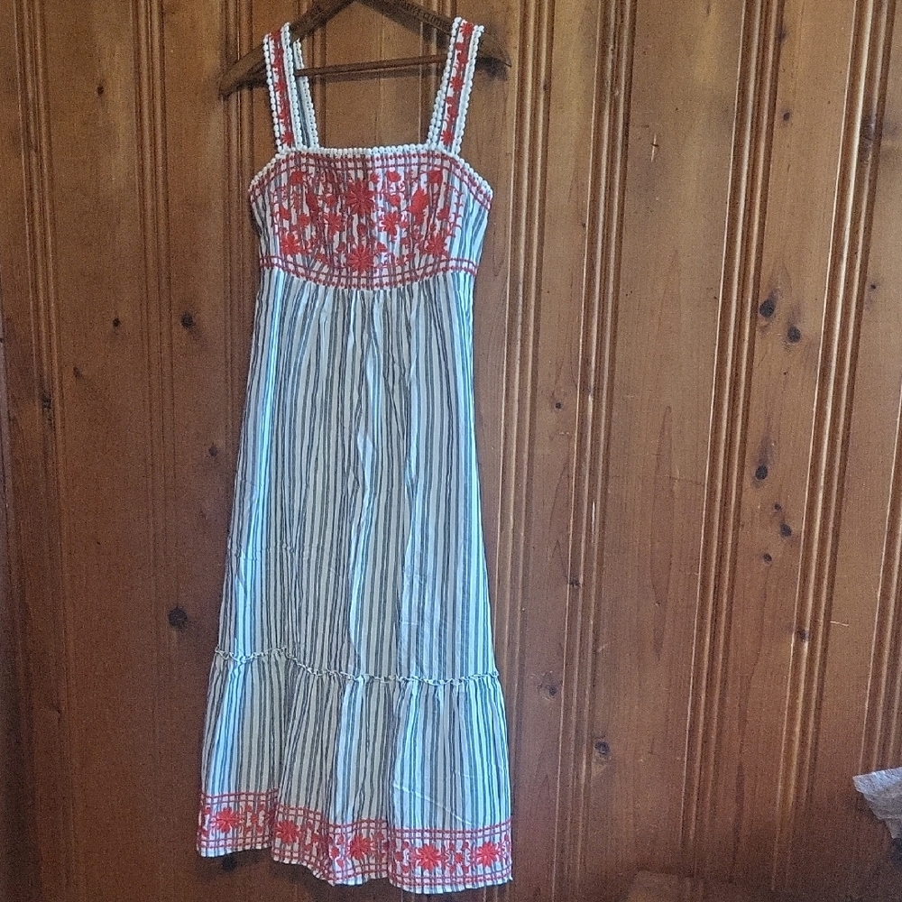 Kate Spade Red and Gray Sleeveless Maxi Sundress
